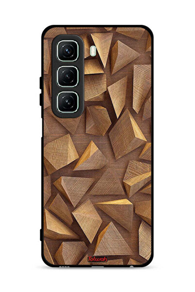 Tolwak غطاء حماية لهاتف Infinix Hot 50 5G بقطع خشبية فنية