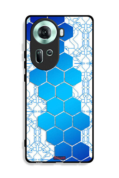 Tolwak غطاء حماية لهاتف Oppo Reno11 5G بنمط شبكة أيقونات سداسية الشكل
