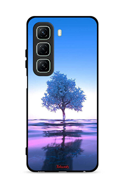 Tolwak غطاء حماية لهاتف Infinix Hot 50 5G بتصميم شجرة نيون وانعكاس مائي وفن رقمي