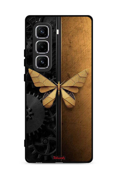 Tolwak غطاء حماية لجهاز Infinix Hot 50 Pro Plus 4G بتصميم فراشة فولاذية