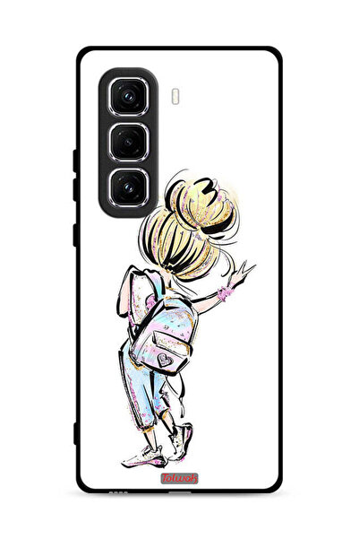 Tolwak غطاء حماية لهاتف Infinix Hot 50 Pro Plus 4G بطبعة فتاة مدرسية