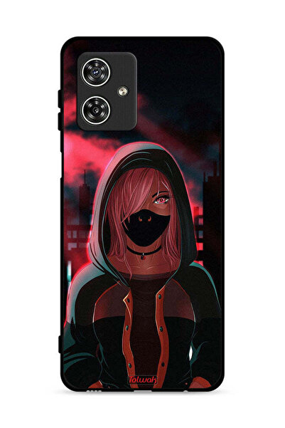 Tolwak غطاء حماية موتورولا موتو جي 54 5G برسومات فتاة ترتدي قناعًا