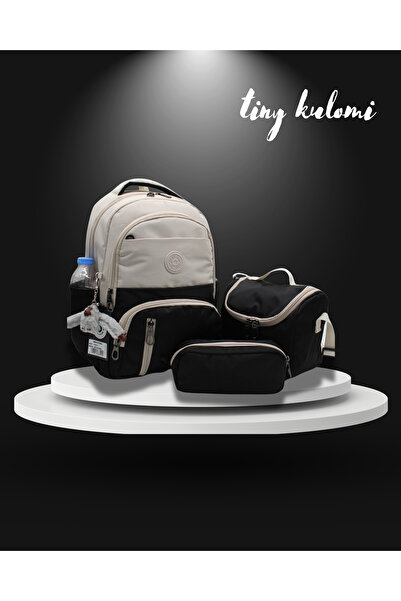 Tiny Kulomi حقيبة مدرسية أساسية من القماش الساتان المقاوم للماء حقيبة ظهر للم...