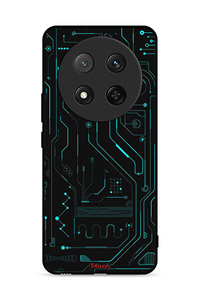 Tolwak غطاء حماية لهاتف Honor X9c 5G دوائر فنية رقمية بسيطة شاشات متعددة