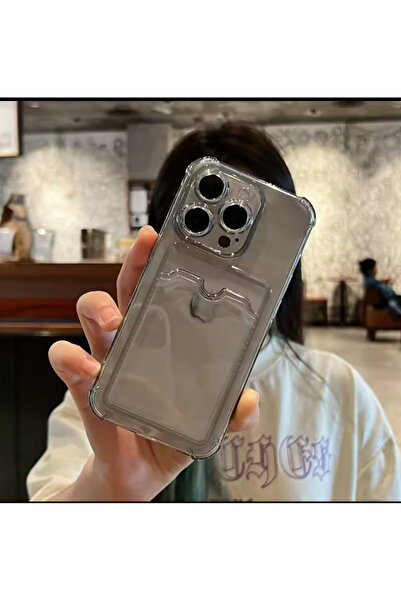 HYPERSOFT Iphone 14 Pro (6.1 inç) Uyumlu Şeffaf Kartlıklı Silikon Kılıf