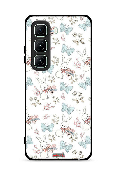 Tolwak غطاء حماية لهاتف Infinix Hot 50 5G بطبعة أرنب وفراشات