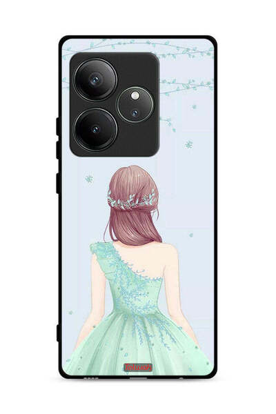 Tolwak غطاء حماية لهاتف Realme GT Neo6 SE 5G، فتاة لطيفة ترتدي فستانًا مزهرًا