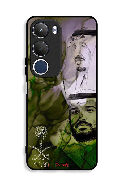 Tolwak غطاء حماية لهاتف Vivo Y19s 4G، ملصق فني للملك سلمان وولي العهد محمد