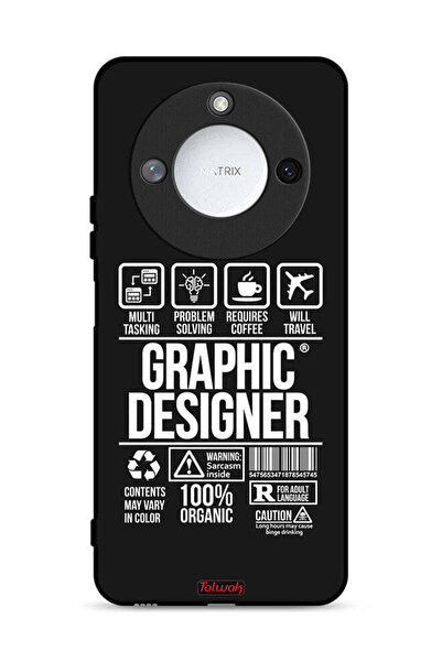 Tolwak غطاء حماية لهاتف Honor X60 5G - ملصق مصمم جرافيكي