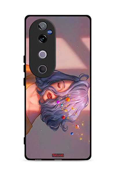 Tolwak Vivo V40 5G Protective Case Cover Girl And Space Art
