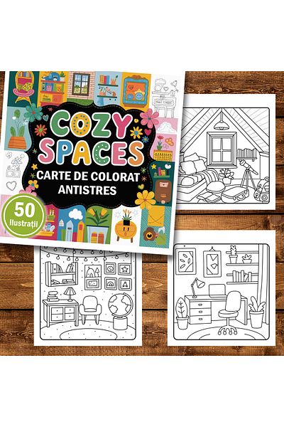 Legendary Gifts Mini coloring book, 50 illustrations Cozy Spaces, 106 pages