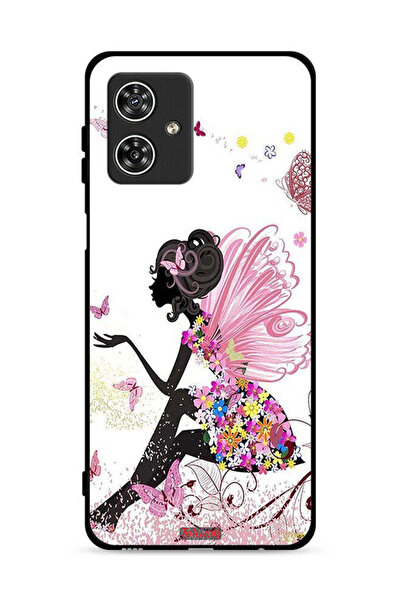 Tolwak غطاء حماية لهاتف موتورولا موتو جي 54 5G بتصميم فتاة الفراشة