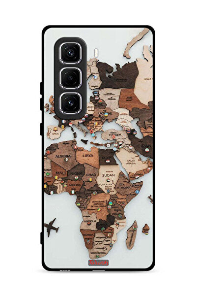 Tolwak غطاء حماية لهاتف Infinix Hot 50 Pro Plus 4G برسومات خريطة العالم