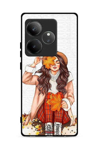 Tolwak غطاء حماية لهاتف Realme GT 6 5G يحمل صورة أوراق الخريف الفنية