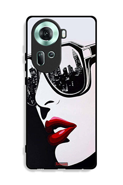 Tolwak غطاء حماية Oppo Reno11 5G بتصميم وجه فتاة وفن تجريدي