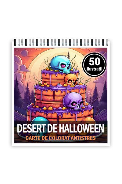Legendary Gifts Mini coloring book, 50 Halloween Dessert illustrations, 106 pages