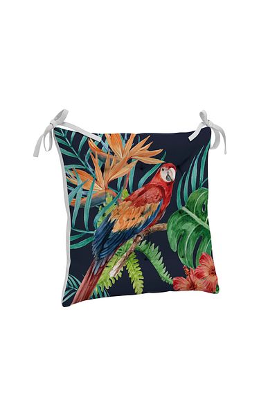 yok yok evim eve dair her şey 9 Puntal Tropical Patterned Fluffy Living Room Balcony Garden Kitchen Chair Cushion