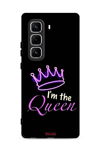Tolwak غطاء حماية لهاتف Infinix Hot 50 Pro Plus 4G مطبوع عليه عبارة "أنا الملكة"