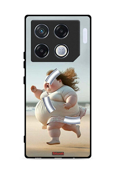 Tolwak غطاء حماية لهاتف Infinix GT 20 Pro 5G بتصميم فتاة سمينة تركض