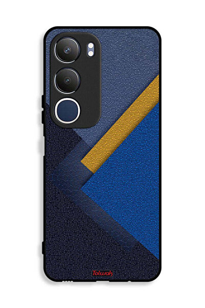 Tolwak غطاء حماية جلدي بنقشة مثلثات لهاتف Vivo Y19s 4G