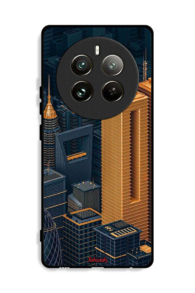 Tolwak غطاء حماية لهاتف Realme 12 Pro Plus 5G برسومات مباني فنية