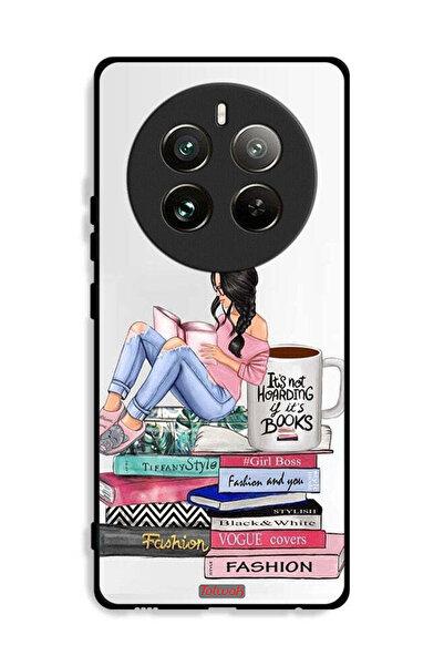 Tolwak غطاء حماية لهاتف Realme 12 Pro 5G، تصميم فتاة وكتب أزياء فنية