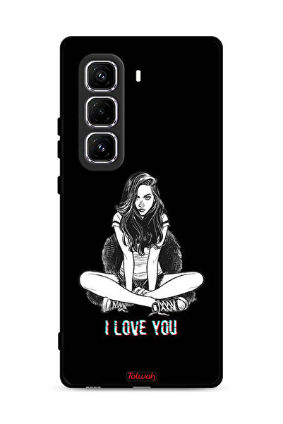 Tolwak غطاء حماية لهاتف Infinix Hot 50 Pro Plus 4G برسومات I Love You