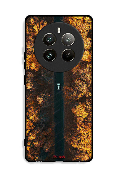 Tolwak غطاء حماية لهاتف Realme 12 Pro Plus 5G بتصميم طريق في أشجار الخريف