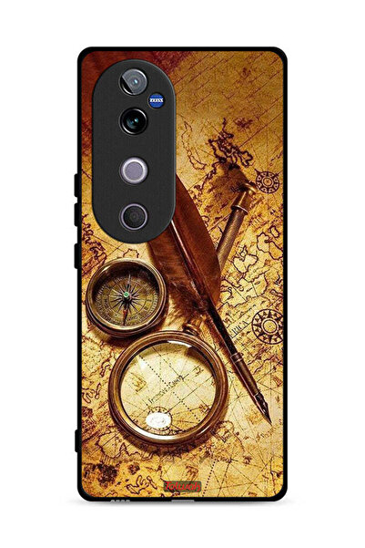 Tolwak غطاء حماية لهاتف Vivo V40 5G بتصميم بوصلة عتيقة