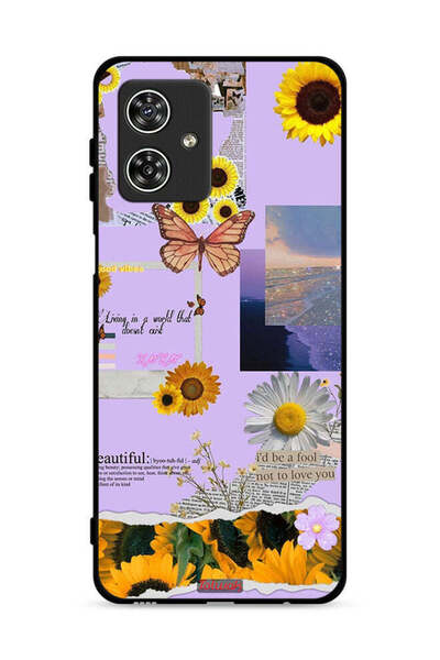 Tolwak غطاء حماية لهاتف موتورولا موتو جي 54 5G بملصقات عباد الشمس الجميلة