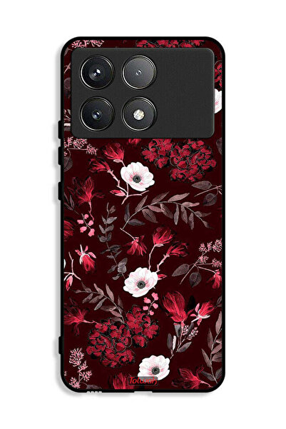 Tolwak غطاء حماية لهاتف Xiaomi Redmi K70E 5G بنقشة زهور صغيرة وأوراق استوائية