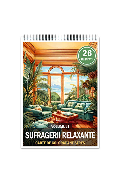 Legendary Gifts Carte de colorat antistres, 26 de imagini, Camere de zi relax...