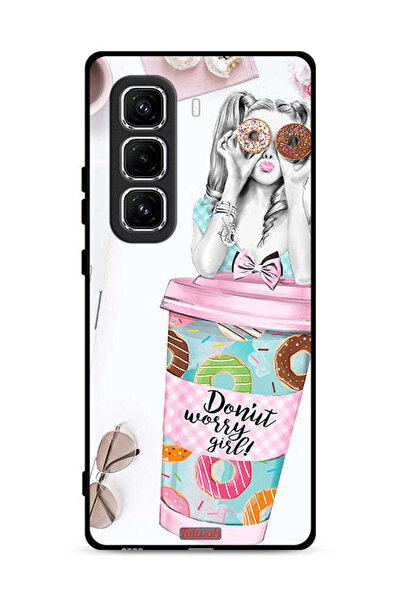 Tolwak غطاء حماية لهاتف Infinix Hot 50 Pro Plus 4G بطبعة Donut Worry Girl