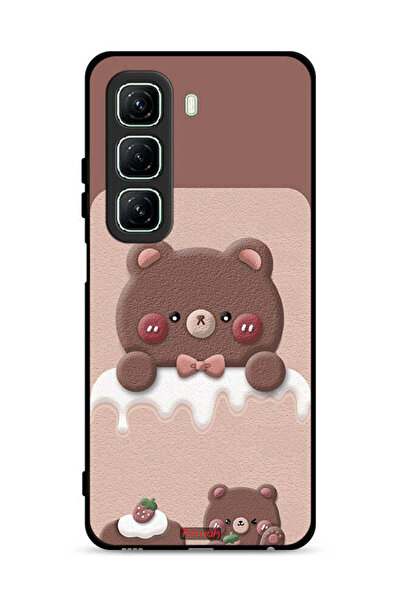 Tolwak غطاء حماية لهاتف Infinix Hot 50 5G بتصميم دب الفراولة