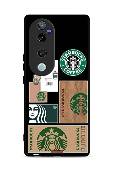 Tolwak غطاء حماية لهاتف Vivo V40 Pro 5G بملصق ستاربكس