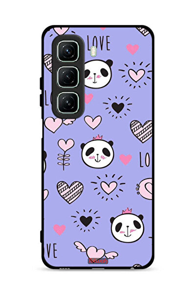 Tolwak غطاء حماية لهاتف Infinix Hot 50 5G بطبعة Love And Panda Doodle