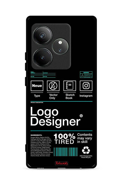 Tolwak غطاء حماية لهاتف Realme GT Neo6 5G - ملصق مصمم بشعار