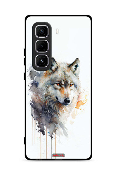 Tolwak غطاء حماية لهاتف Infinix Hot 50 Pro Plus 4G بتصميم فن تجريدي للذئب