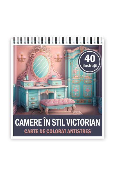 Legendary Gifts Carte de colorat antistres, 40 de imagini Camere in stil Vict...