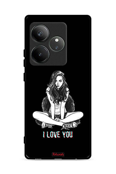 Tolwak غطاء حماية لهاتف Realme GT 6T 5G برسومات فنية "أحبك"