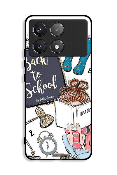 Tolwak غطاء حماية لهاتف Xiaomi Poco X6 Pro 5G، فتاة العودة إلى المدرسة تقرأ ا...