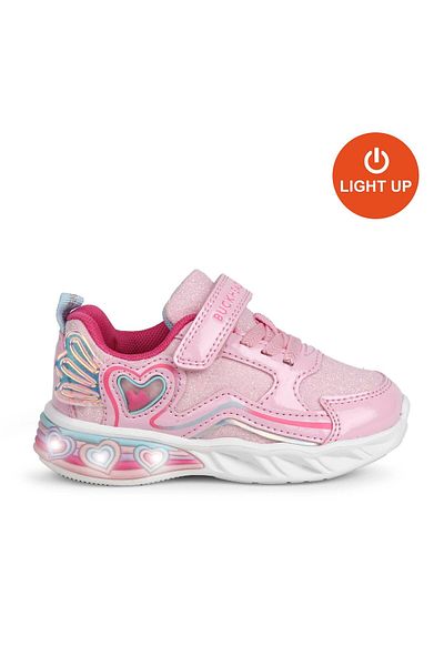 BUCKHEAD Children's Lighted Leather Daily Shoes Buck3046 Berry