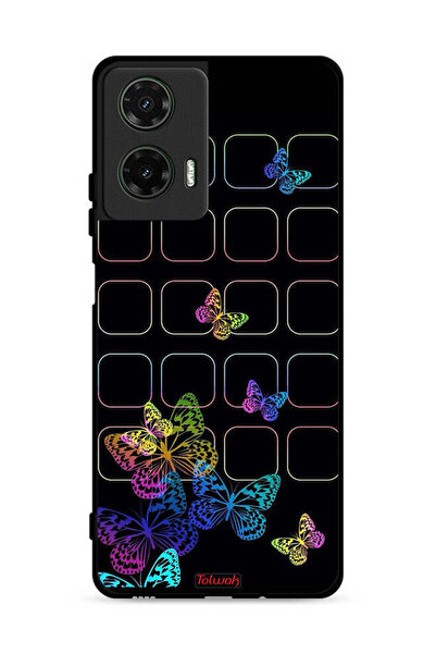 Tolwak غطاء حماية لهاتف موتورولا موتو جي 35 5G بنقشة فراشات ملونة