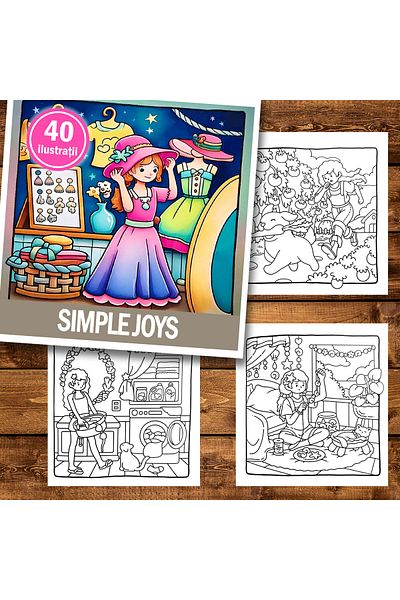 Legendary Gifts Mini coloring book, 40 Simple Joys illustrations, 86 pages