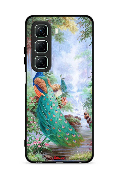 Tolwak غطاء حماية لهاتف Infinix Hot 50 5G بنقشة الطاووس