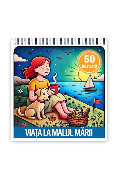 Legendary Gifts Mini coloring book, 50 illustrations Life at the Seaside, 106 pages