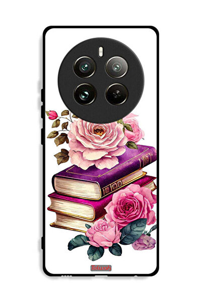 Tolwak غطاء حماية لهاتف Realme 12 Pro Plus 5G بنقشة الورود والكتب
