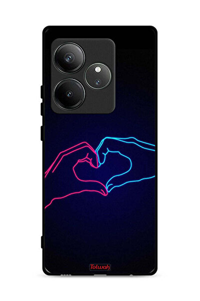 Tolwak Realme GT 6 5G Protective Case Cover Touching Hand Making Heart