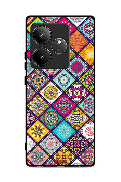 Tolwak غطاء حماية لهاتف Realme GT 6 5G بنمط مربعات ماندالا