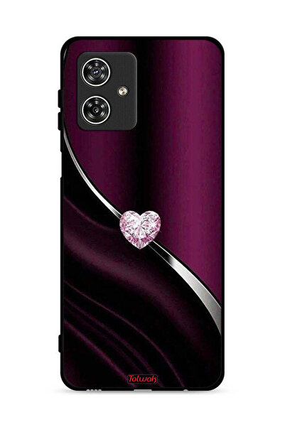 Tolwak غطاء حماية لهاتف موتورولا موتو جي 54 5G بتصميم قلب ماسي